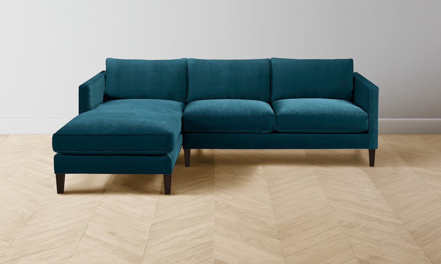 The Crosby Sectional - Performance Velvet Lagoon