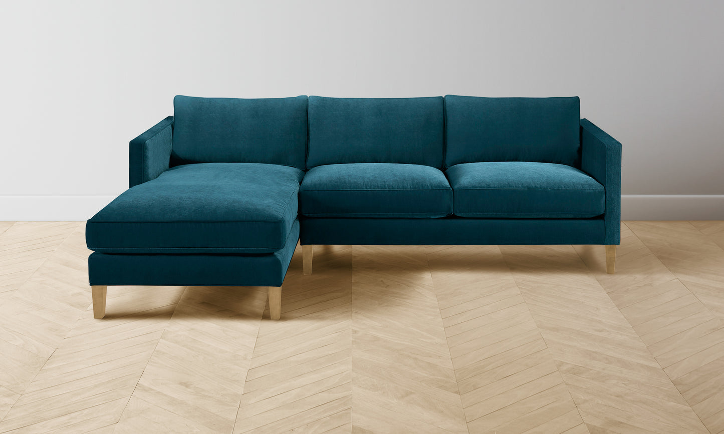 The Crosby Sectional - Performance Velvet Lagoon