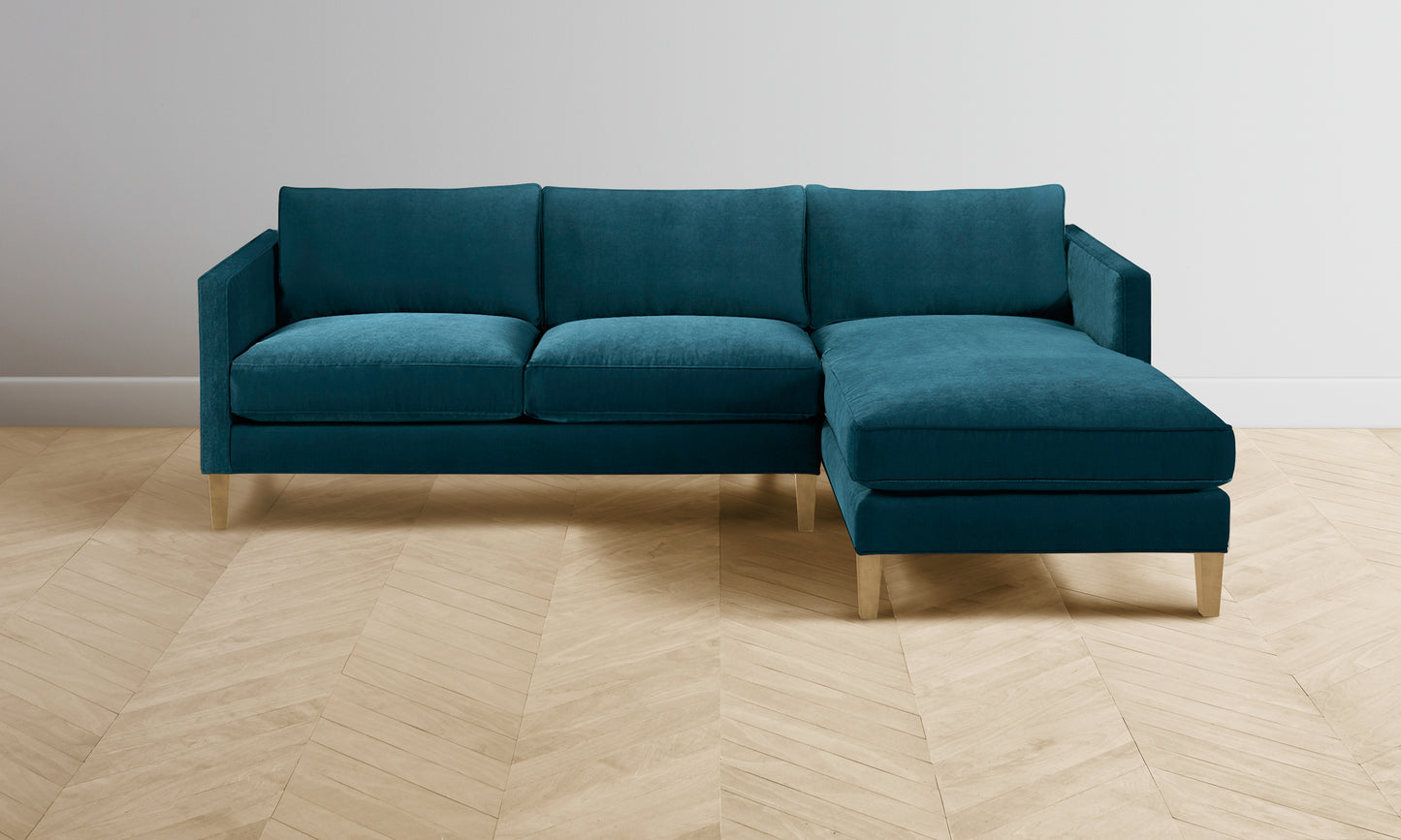 The Crosby Sectional - Performance Velvet Lagoon