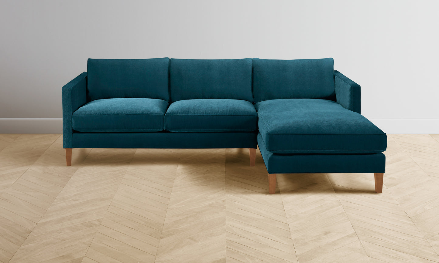 The Crosby Sectional - Performance Velvet Lagoon