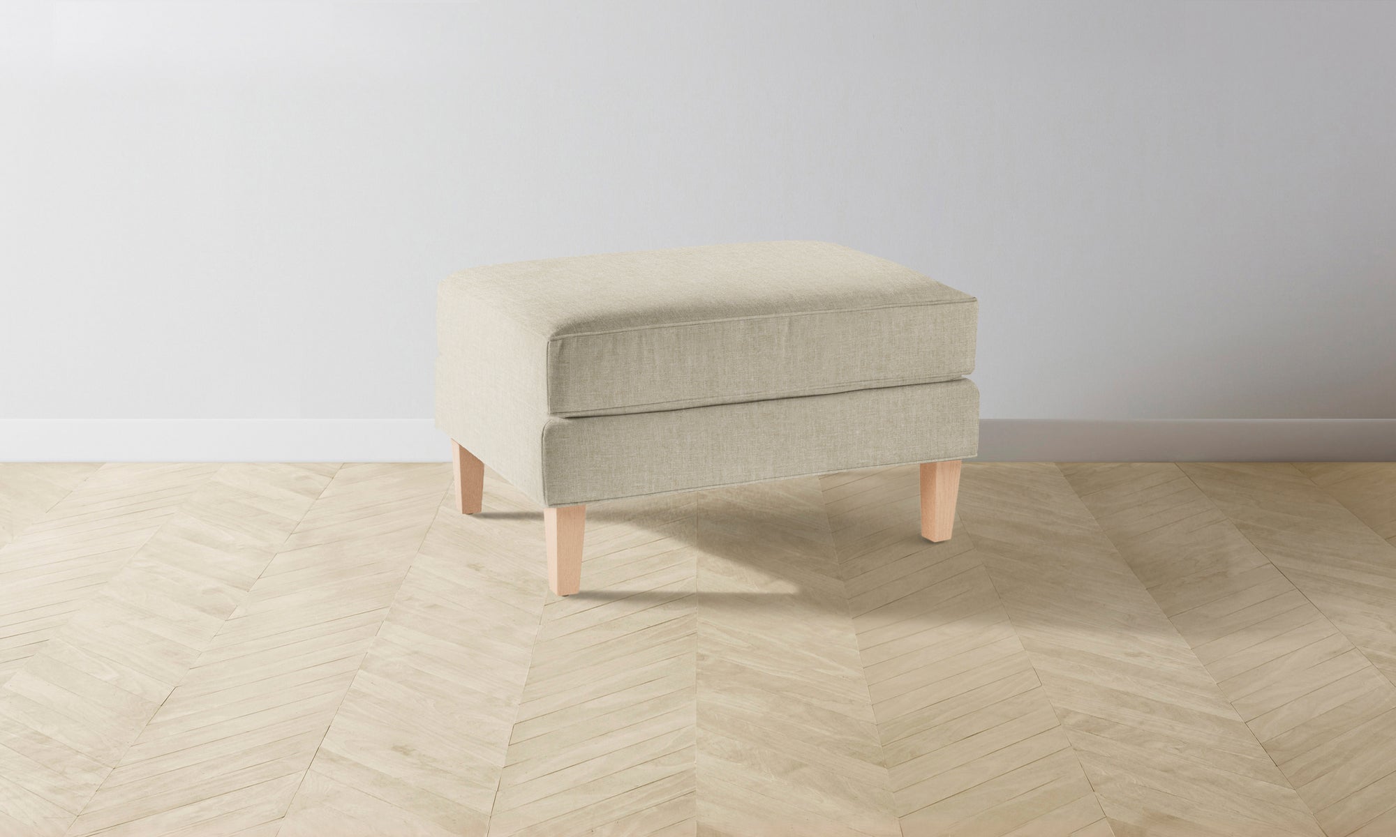 The Crosby Ottoman - Belgian Linen Alder