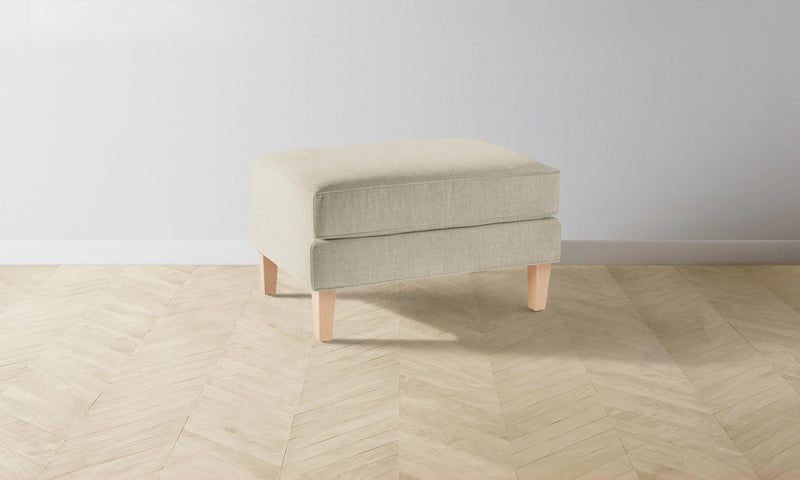 The Crosby Ottoman - Heritage Belgian Linen Alder