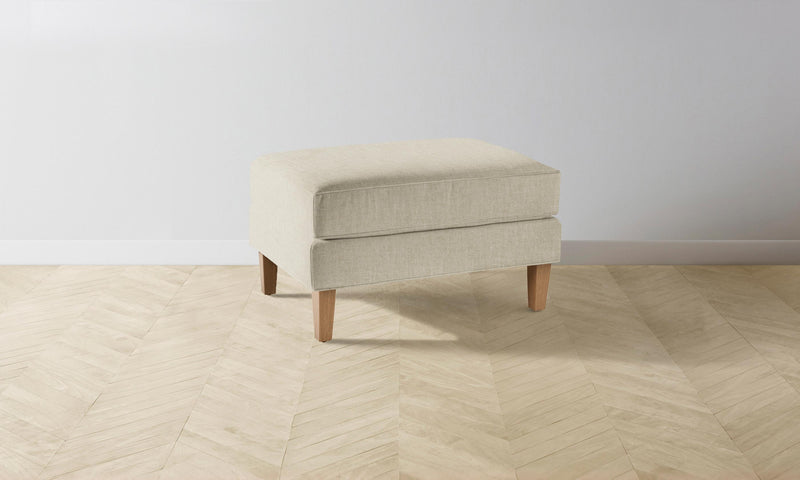 The Crosby Ottoman - Heritage Belgian Linen Alder