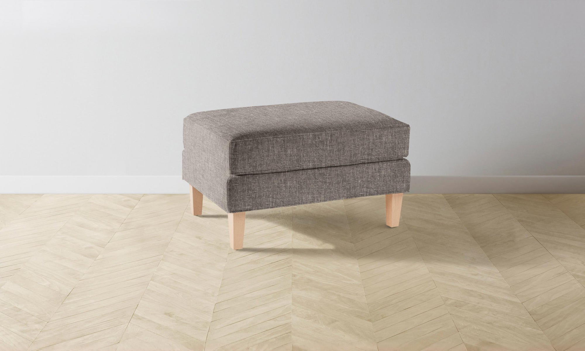 The Crosby Ottoman - Heritage Belgian Linen Carob