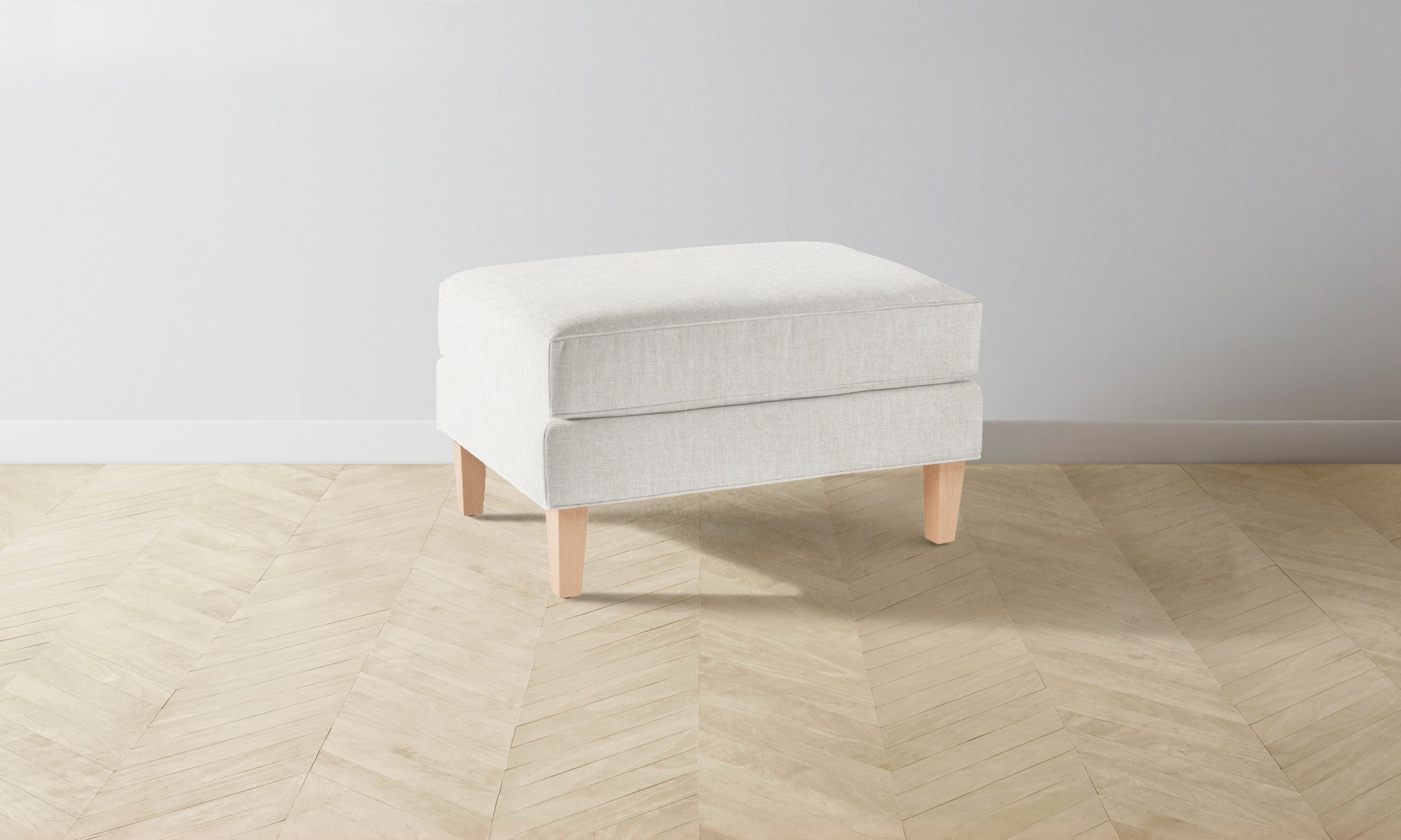 The Crosby Ottoman - Belgian Linen Egret