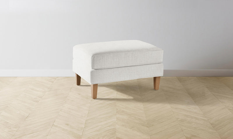 The Crosby Ottoman - Heritage Belgian Linen Egret