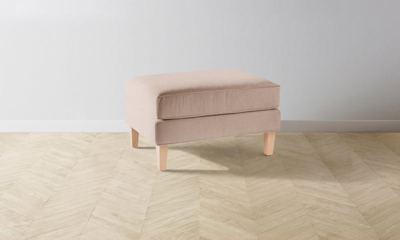The Crosby Ottoman - Heritage Belgian Linen Petal