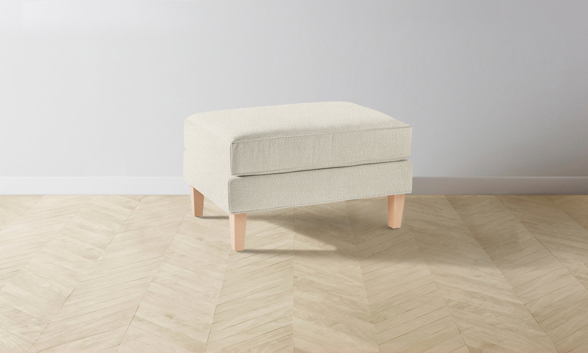 The Crosby Ottoman - Italian Bouclé White