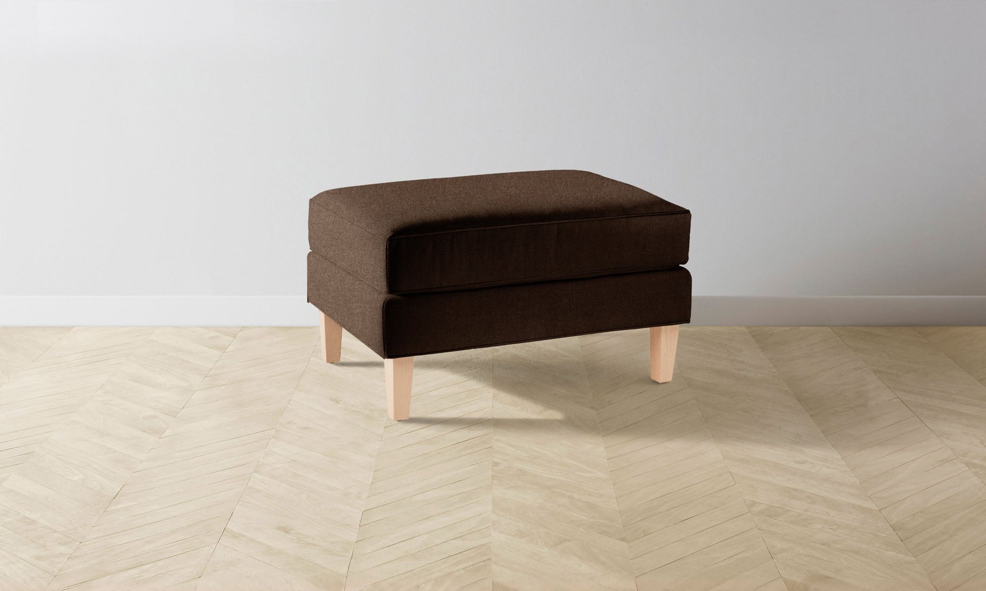 The Crosby Ottoman - Italian Brushed Wool Cocoa