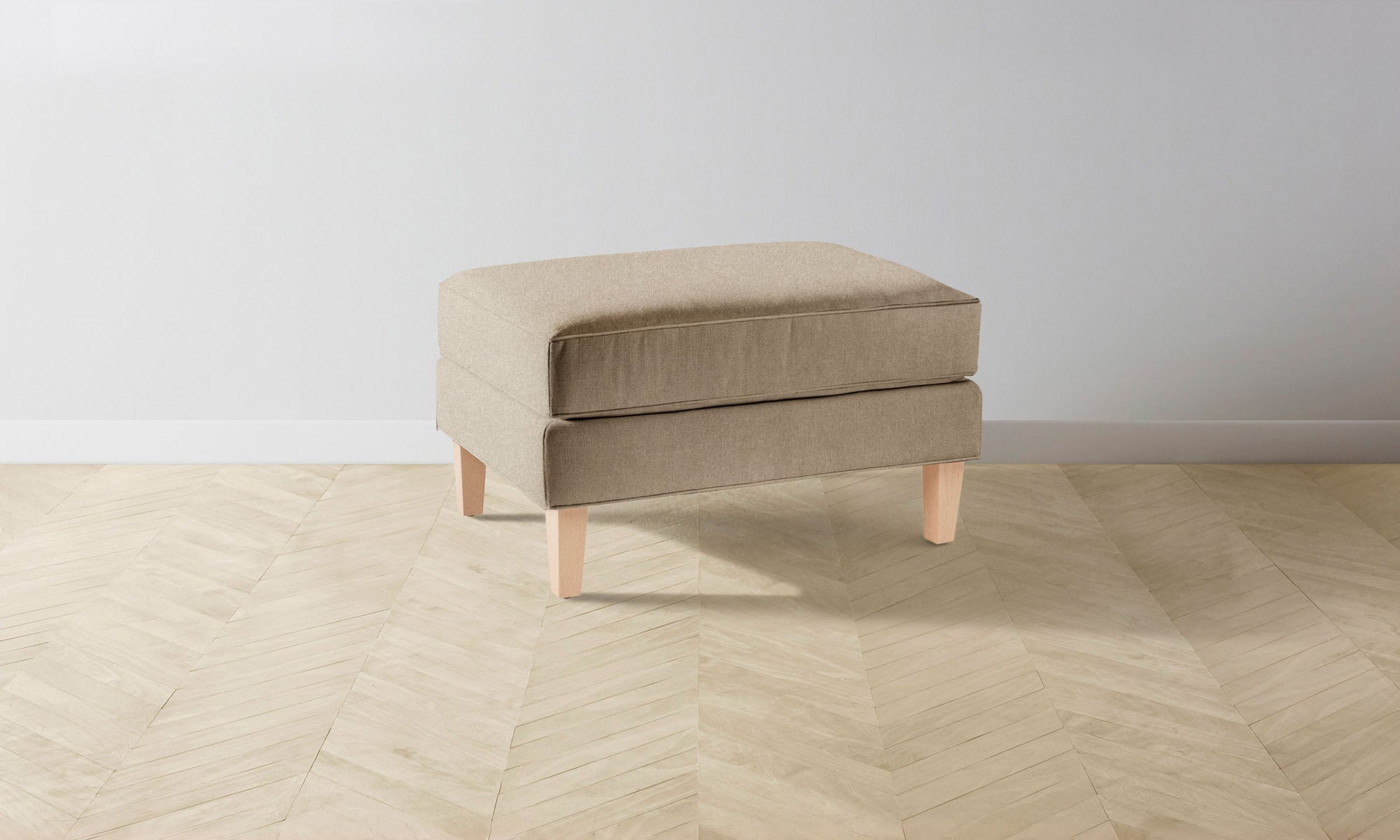 The Crosby Ottoman - Italian Brushed Wool Fox