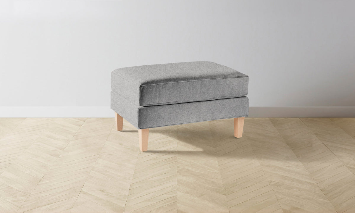 The Crosby Ottoman - Italian Brushed Wool Moon