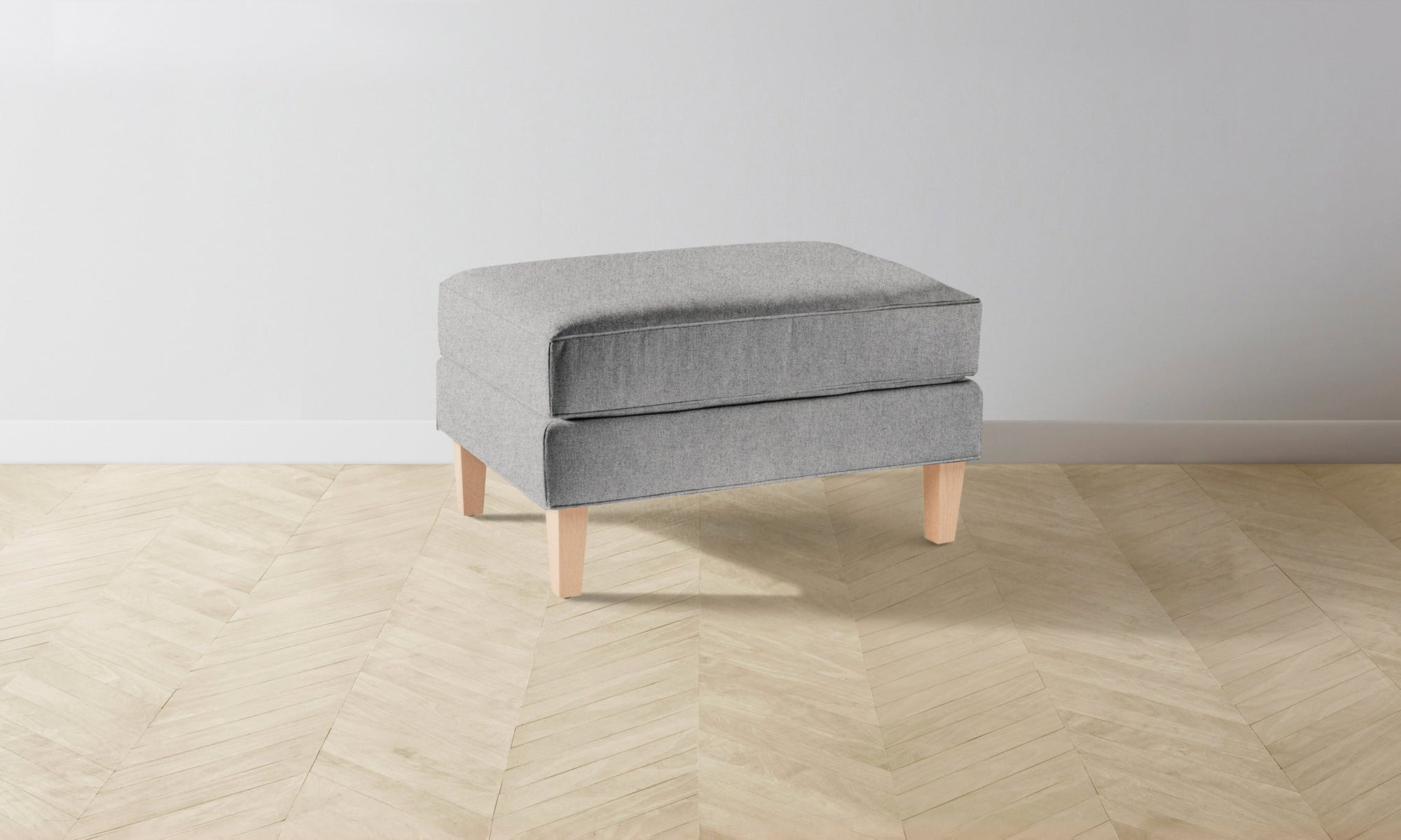 The Crosby Ottoman - Italian Brushed Wool Moon