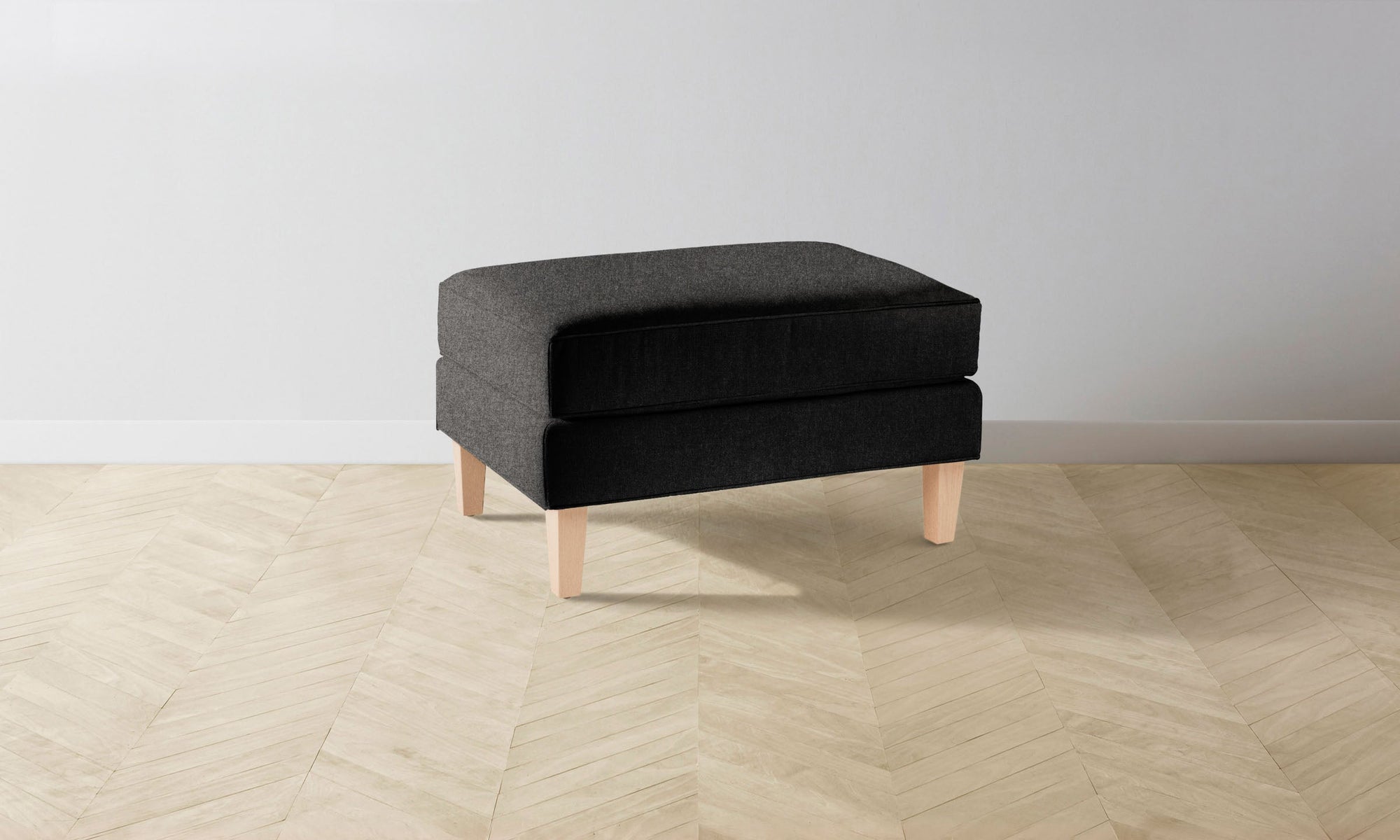 The Crosby Ottoman - Italian Brushed Wool Pepper