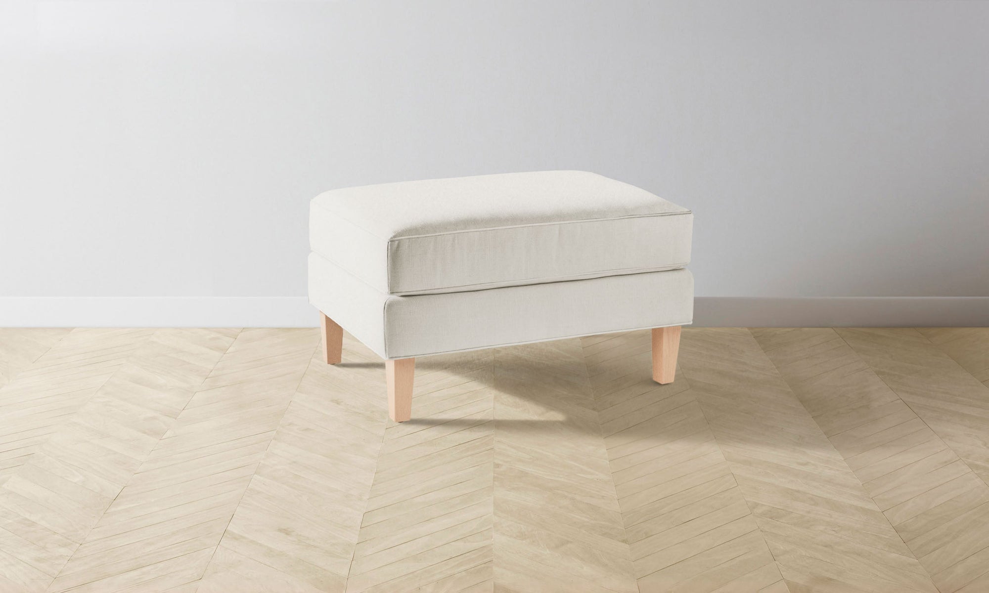 The Crosby Ottoman - Italian Brushed Wool Vanilla