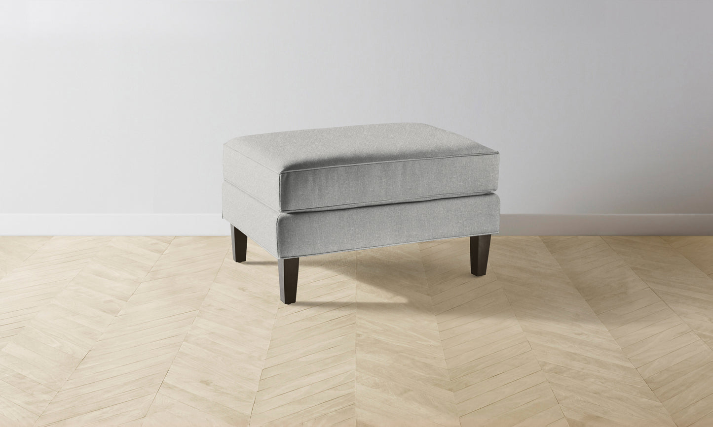 The Crosby Ottoman - Merino Heather Grey