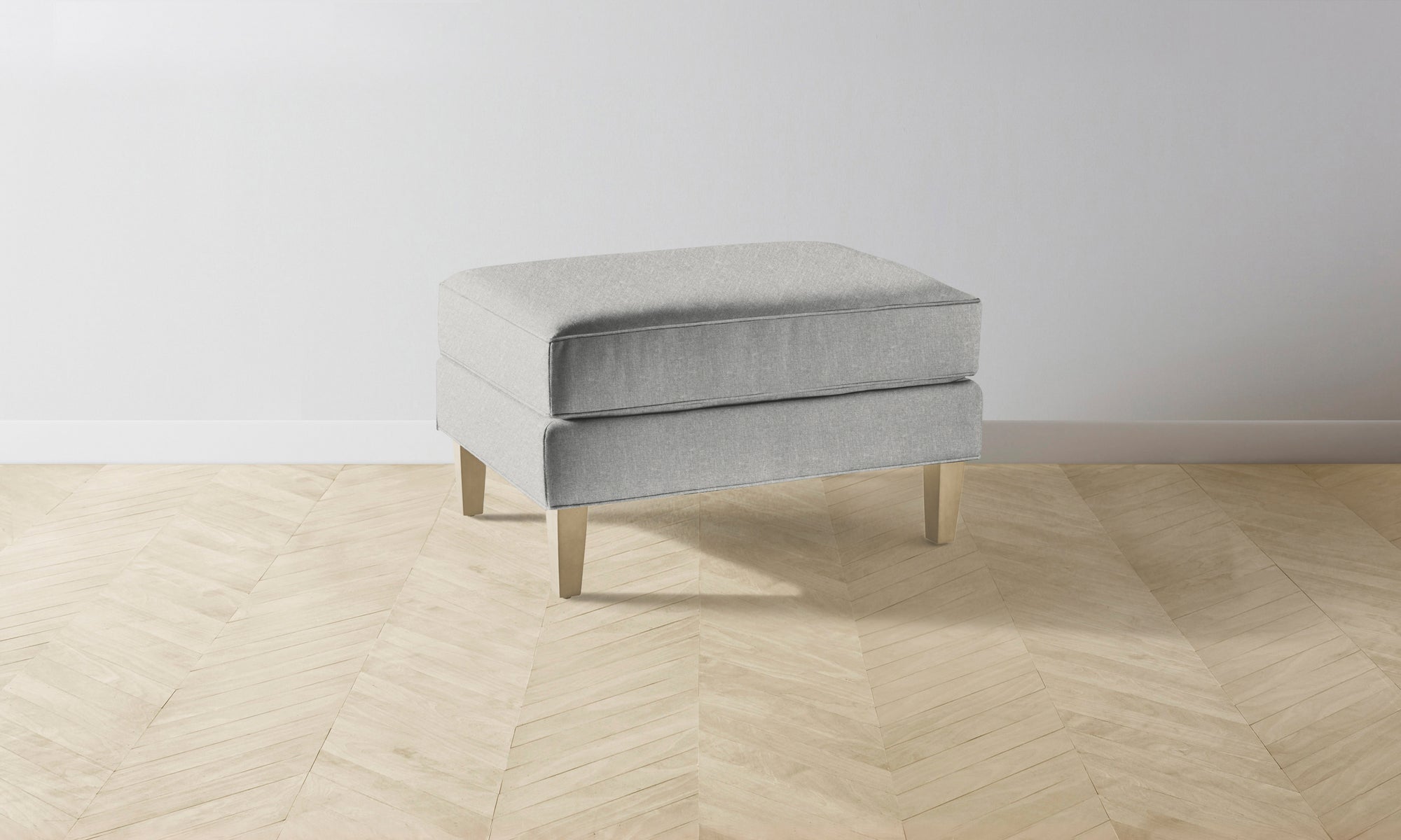 The Crosby Ottoman - Merino Heather Grey