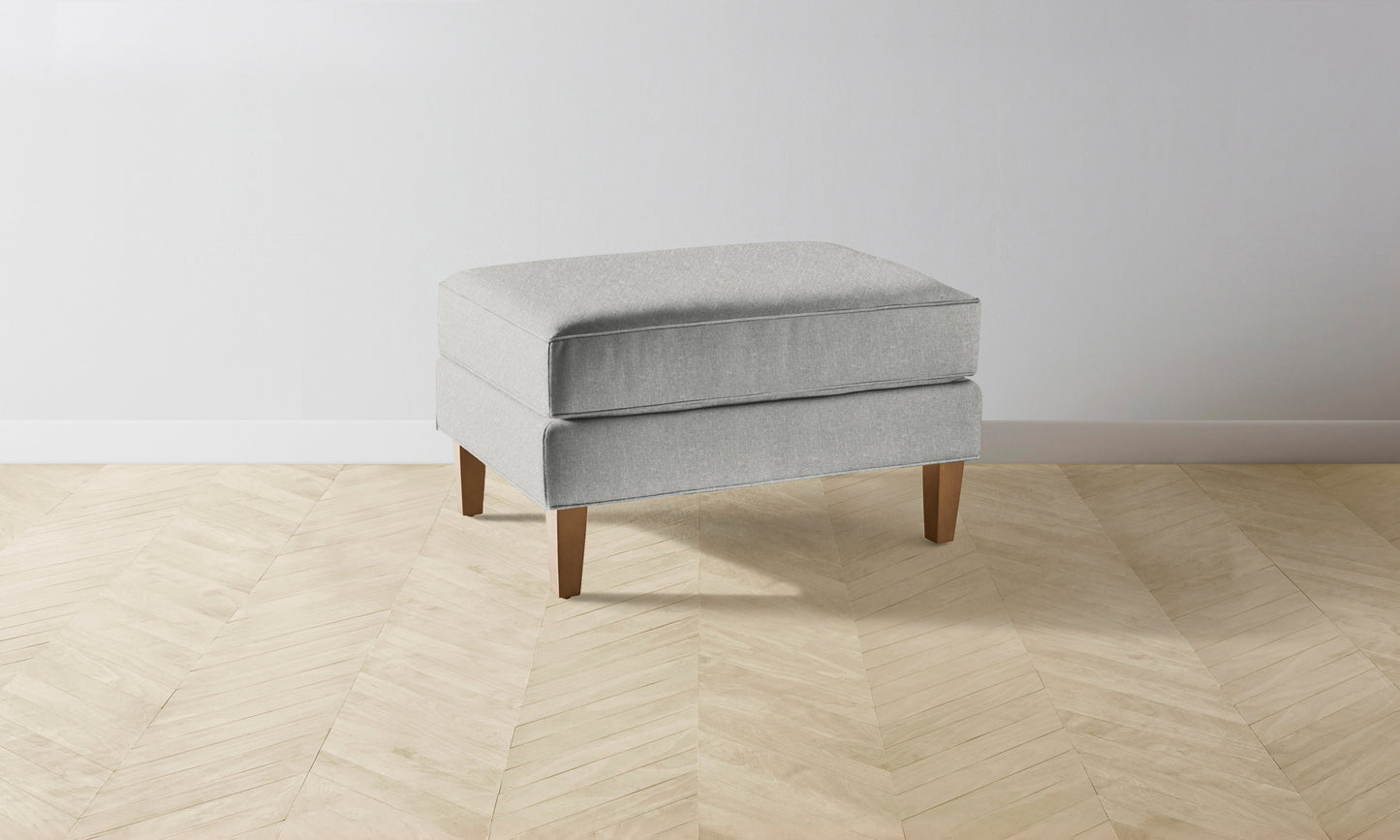 The Crosby Ottoman - Merino Heather Grey