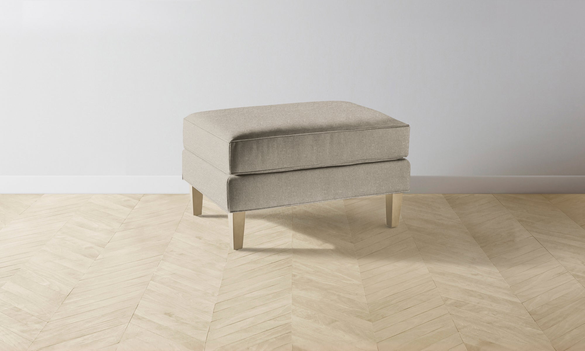 The Crosby Ottoman - Merino Wheat