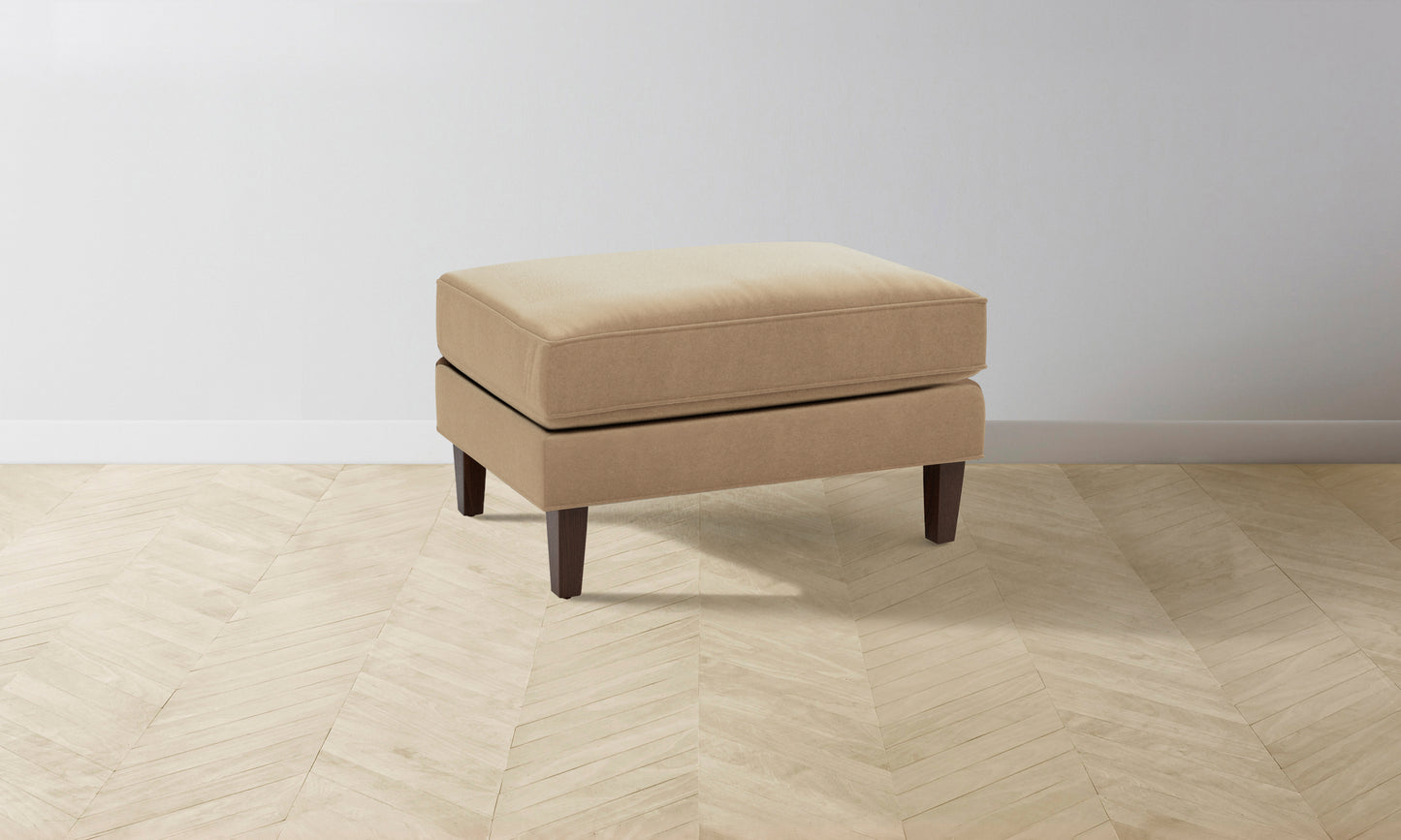 The Crosby Ottoman - Mohair Almond