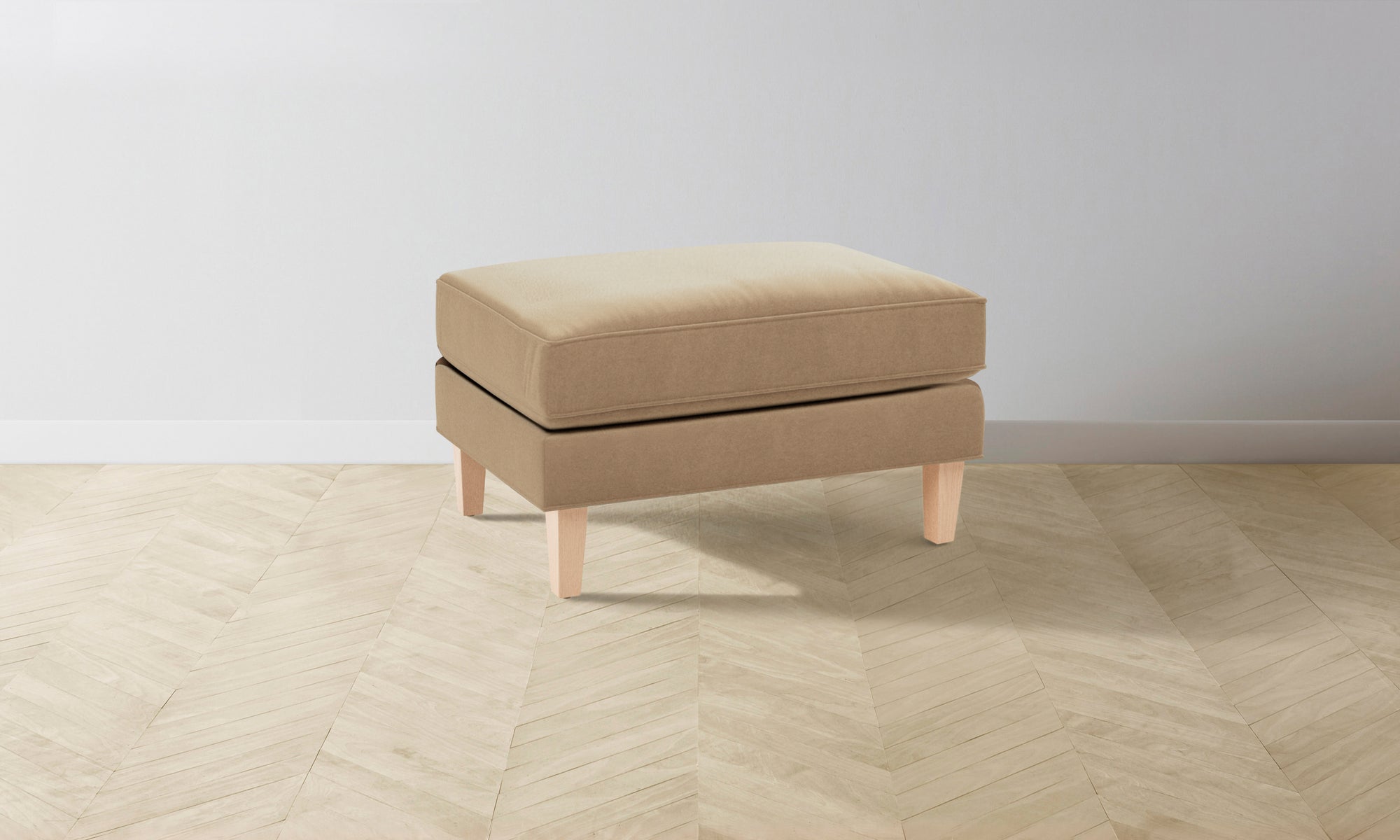 The Crosby Ottoman - Mohair Almond