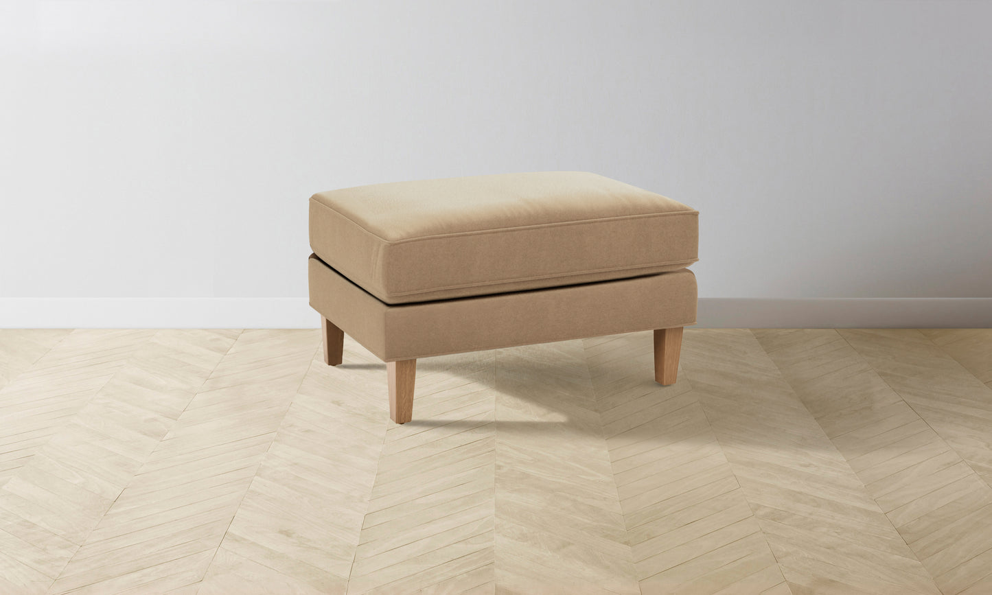 The Crosby Ottoman - Mohair Almond