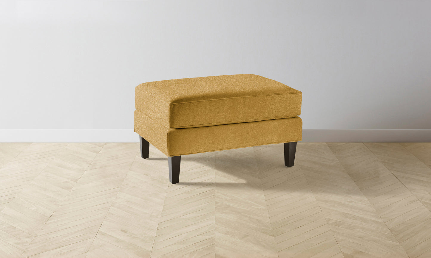 The Crosby Ottoman - Mohair Amber