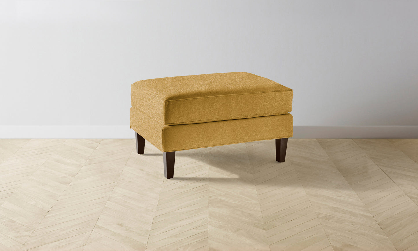 The Crosby Ottoman - Mohair Amber