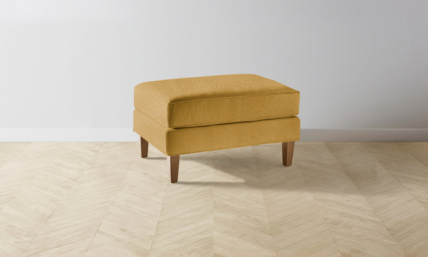 The Crosby Ottoman - Mohair Amber