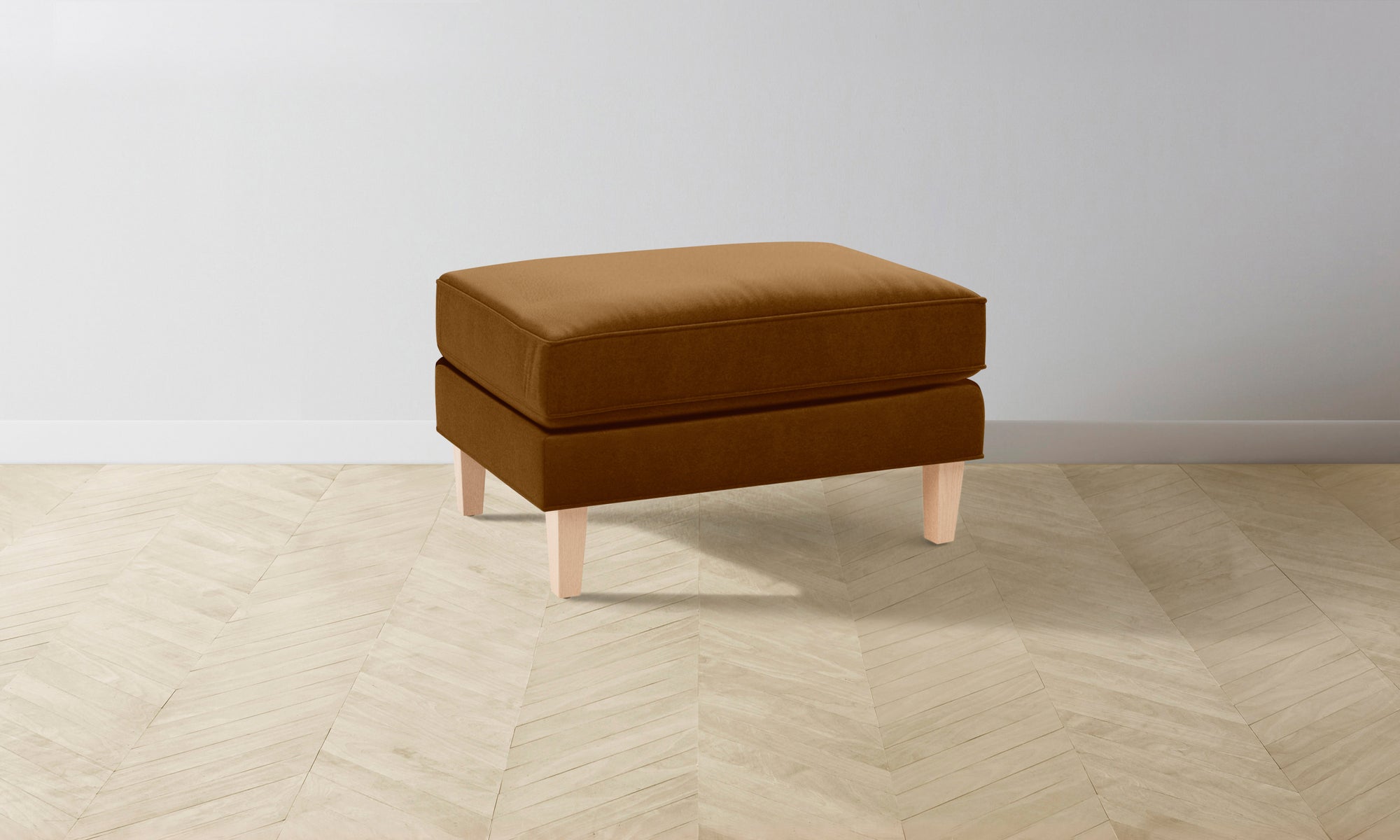 The Crosby Ottoman - Mohair Brown Sugar