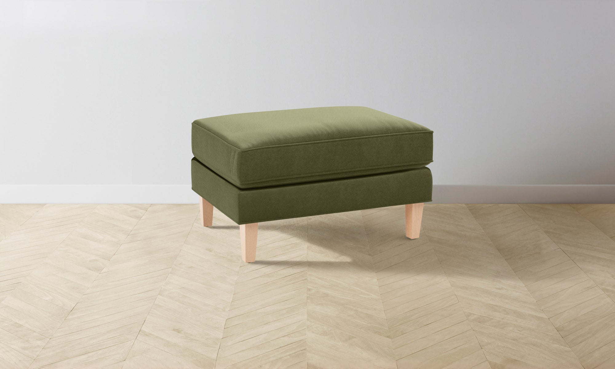 The Crosby Ottoman - Mohair Moss