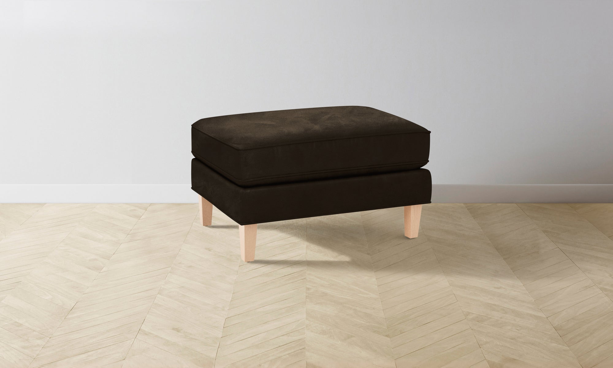 The Crosby Ottoman - Nubuck Leather Espresso