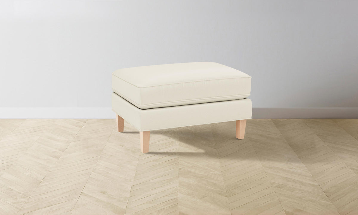 The Crosby Ottoman - Pebbled Leather Swan