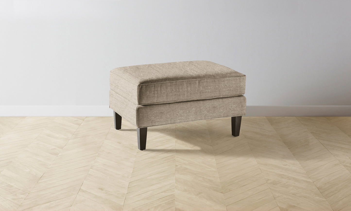 The Crosby Ottoman - Performance Basketweave Malt