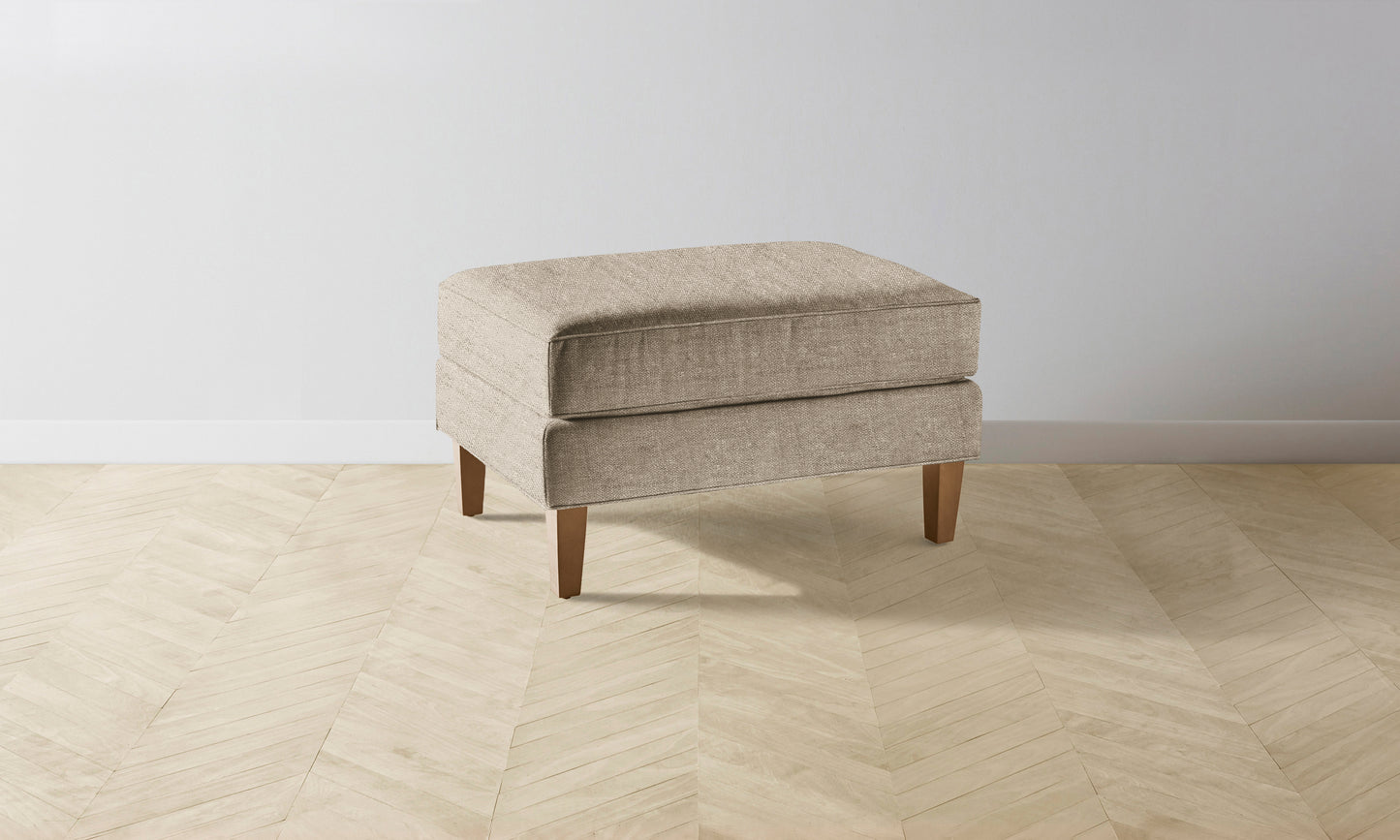 The Crosby Ottoman - Performance Basketweave Malt