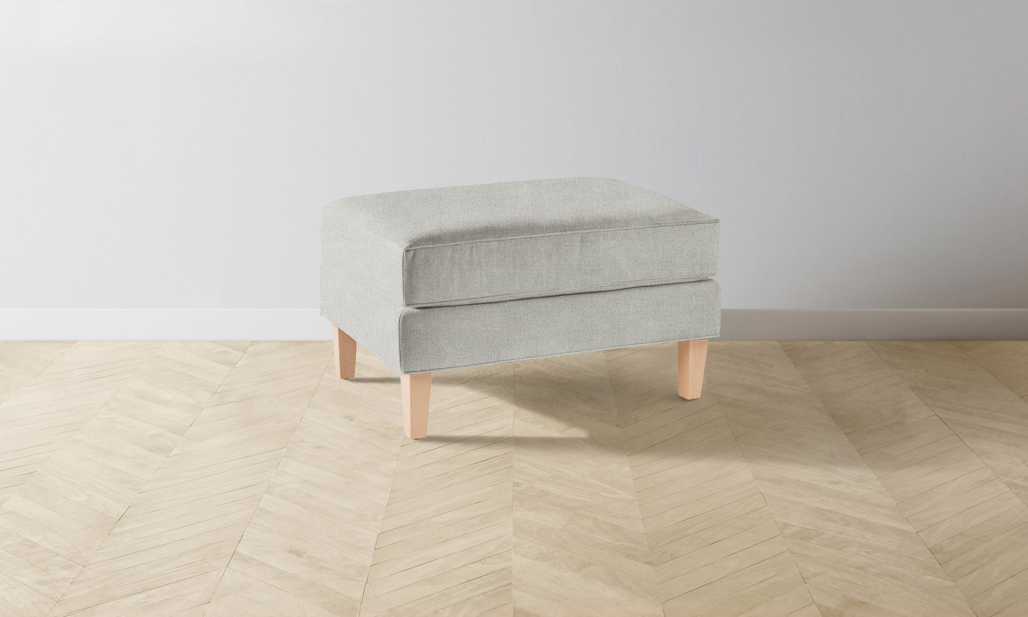 The Crosby Ottoman - Performance Melange Weave Flint