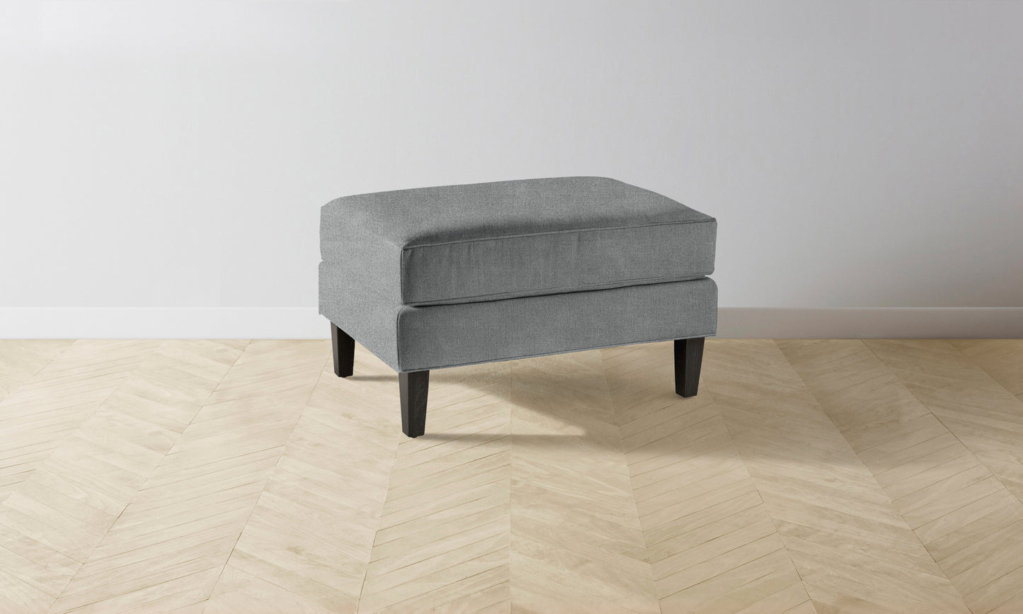 The Crosby Ottoman - Performance Melange Weave Night