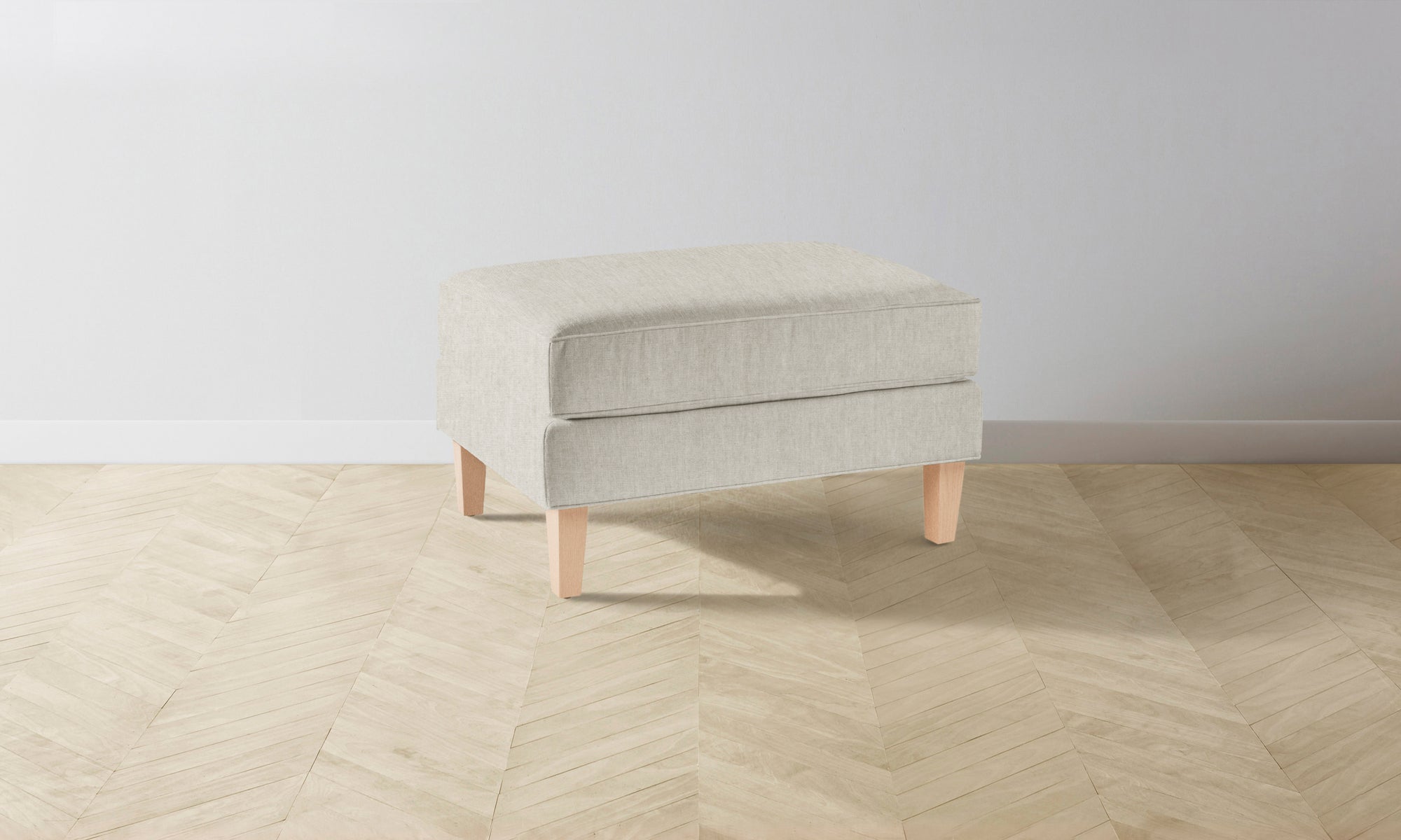 The Crosby Ottoman - Performance Stonewashed Linen Dew