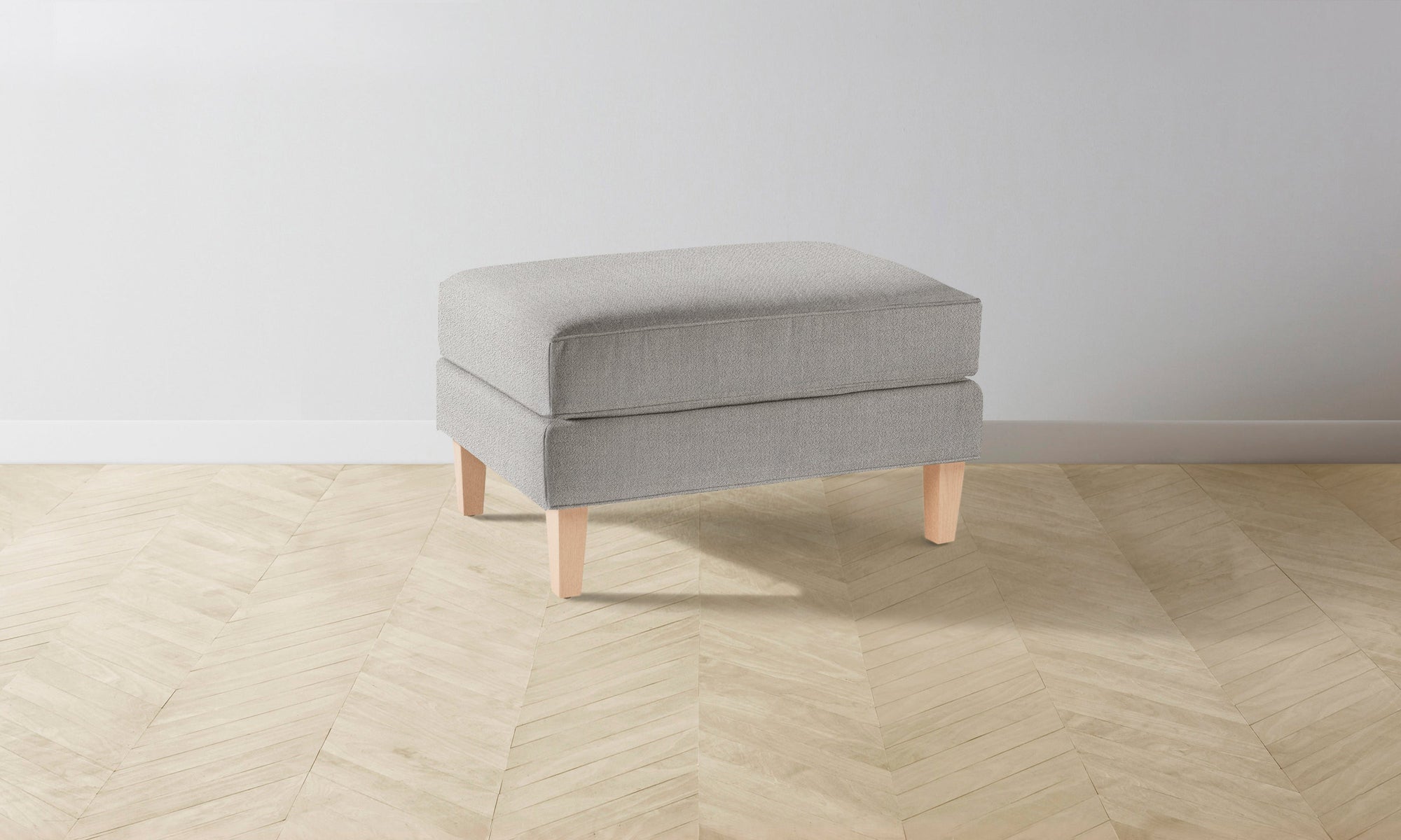 The Crosby Ottoman - Performance Textural Weave Breeze