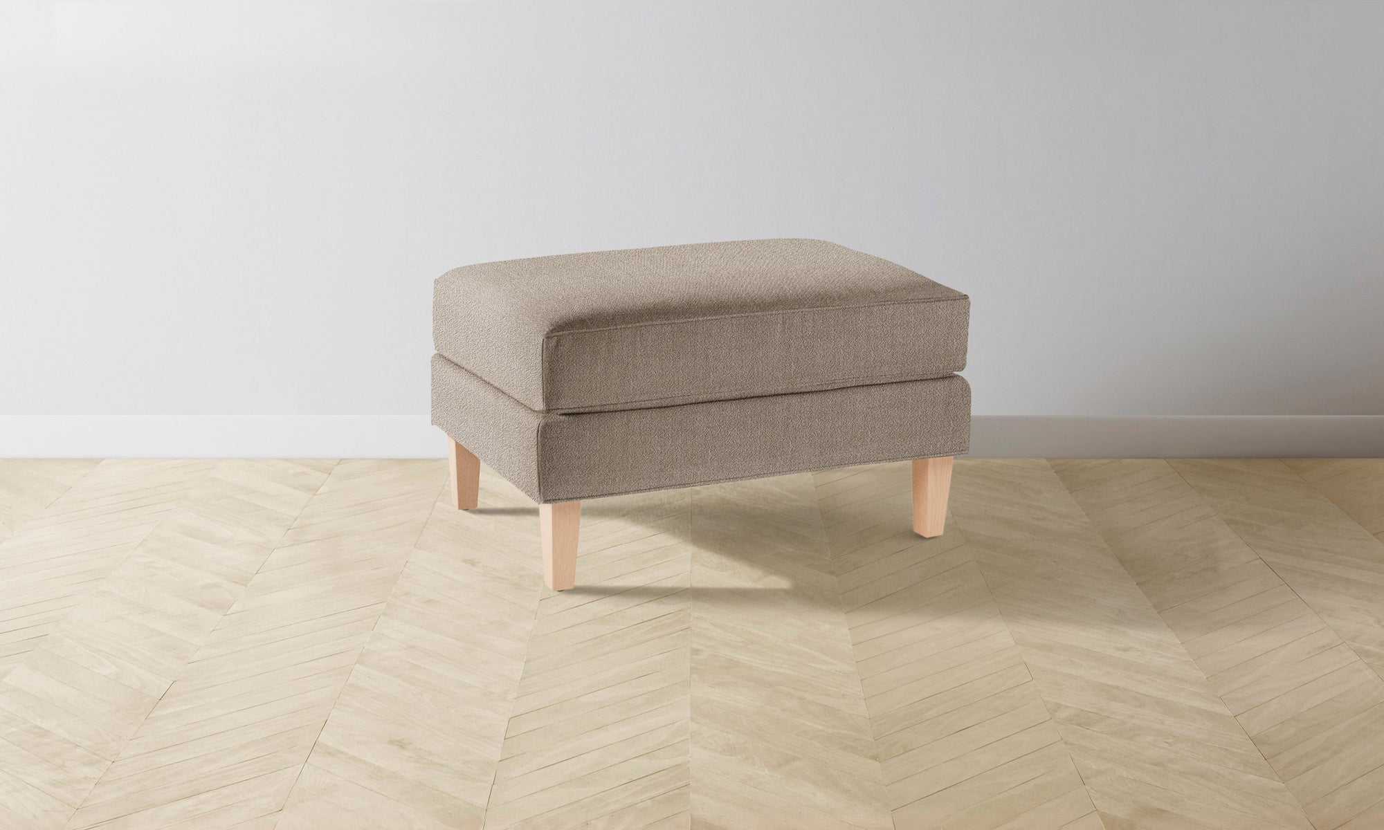 The Crosby Ottoman - Performance Textural Weave Earthen