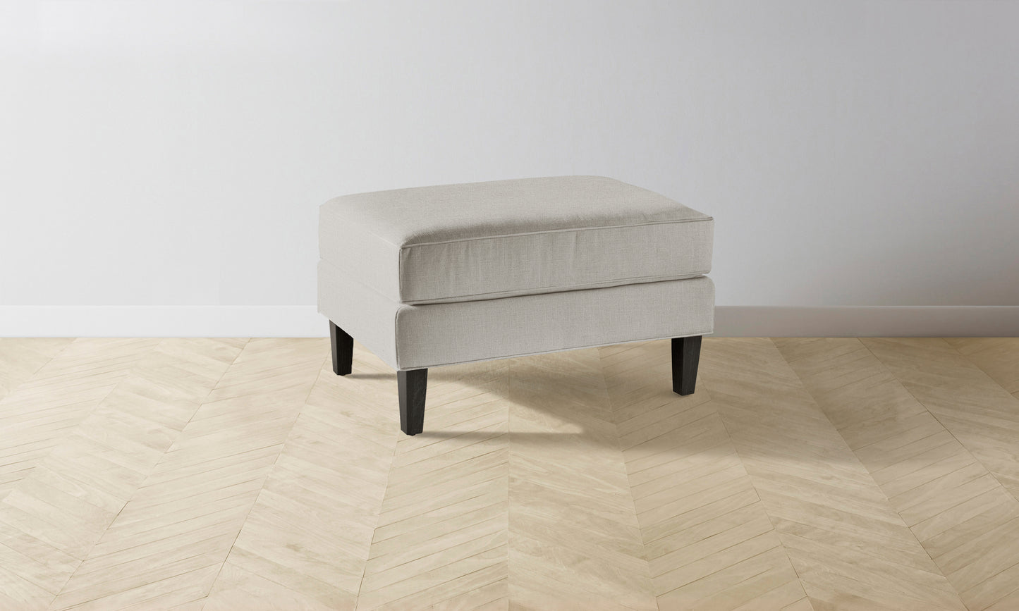 The Crosby Ottoman - Performance Textured Linen Flax