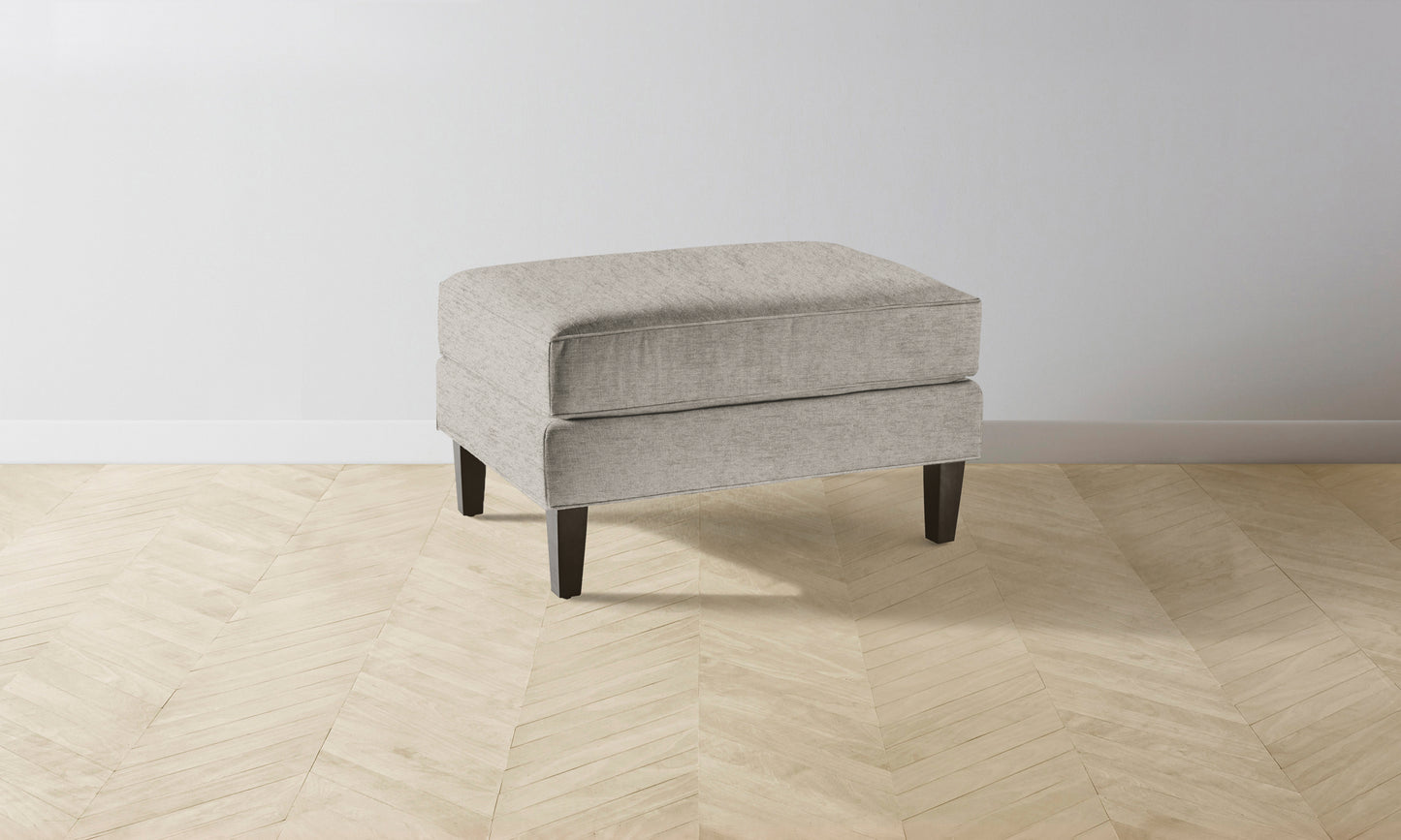 The Crosby Ottoman - Performance Tweed Oatmeal