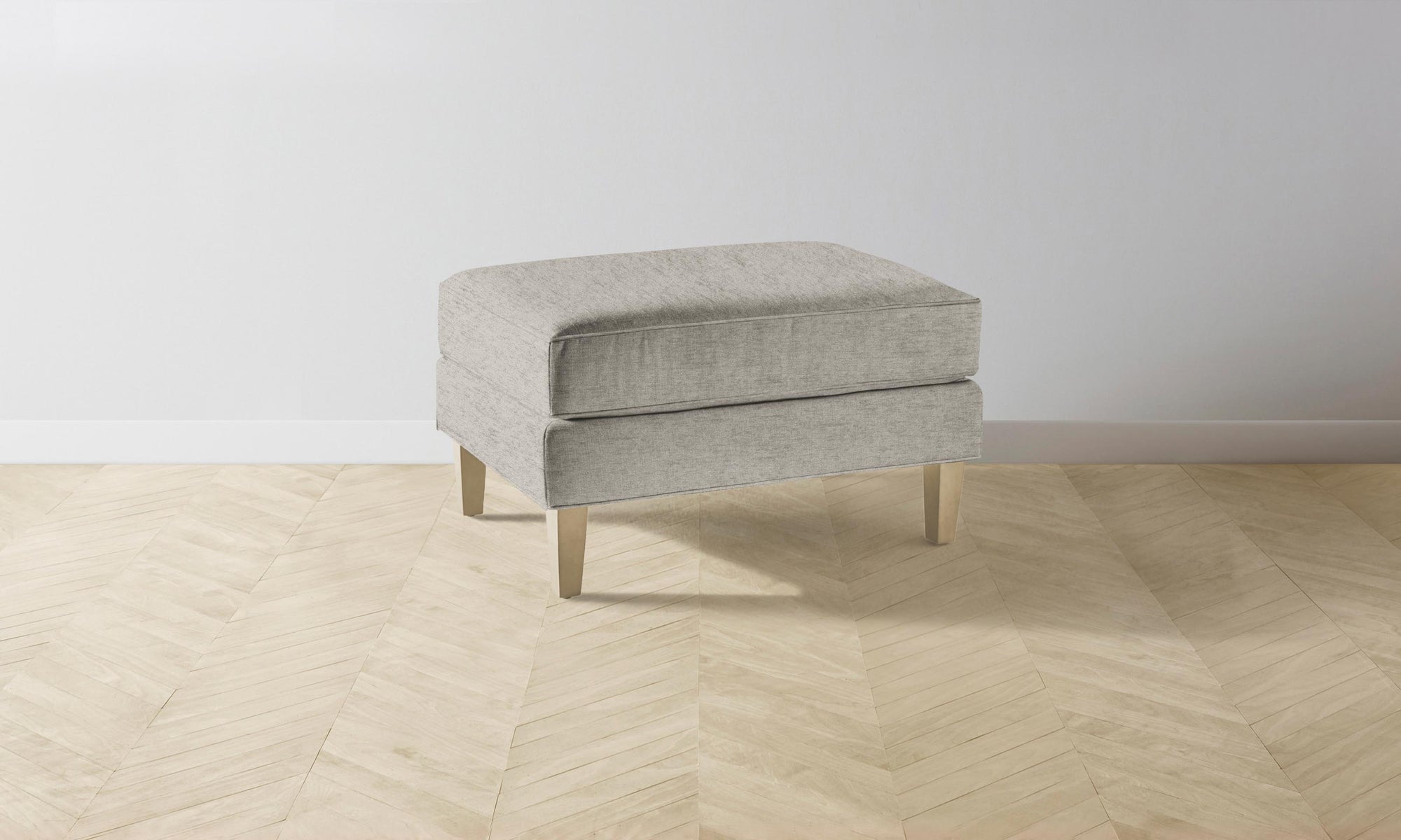 The Crosby Ottoman - Performance Tweed Oatmeal