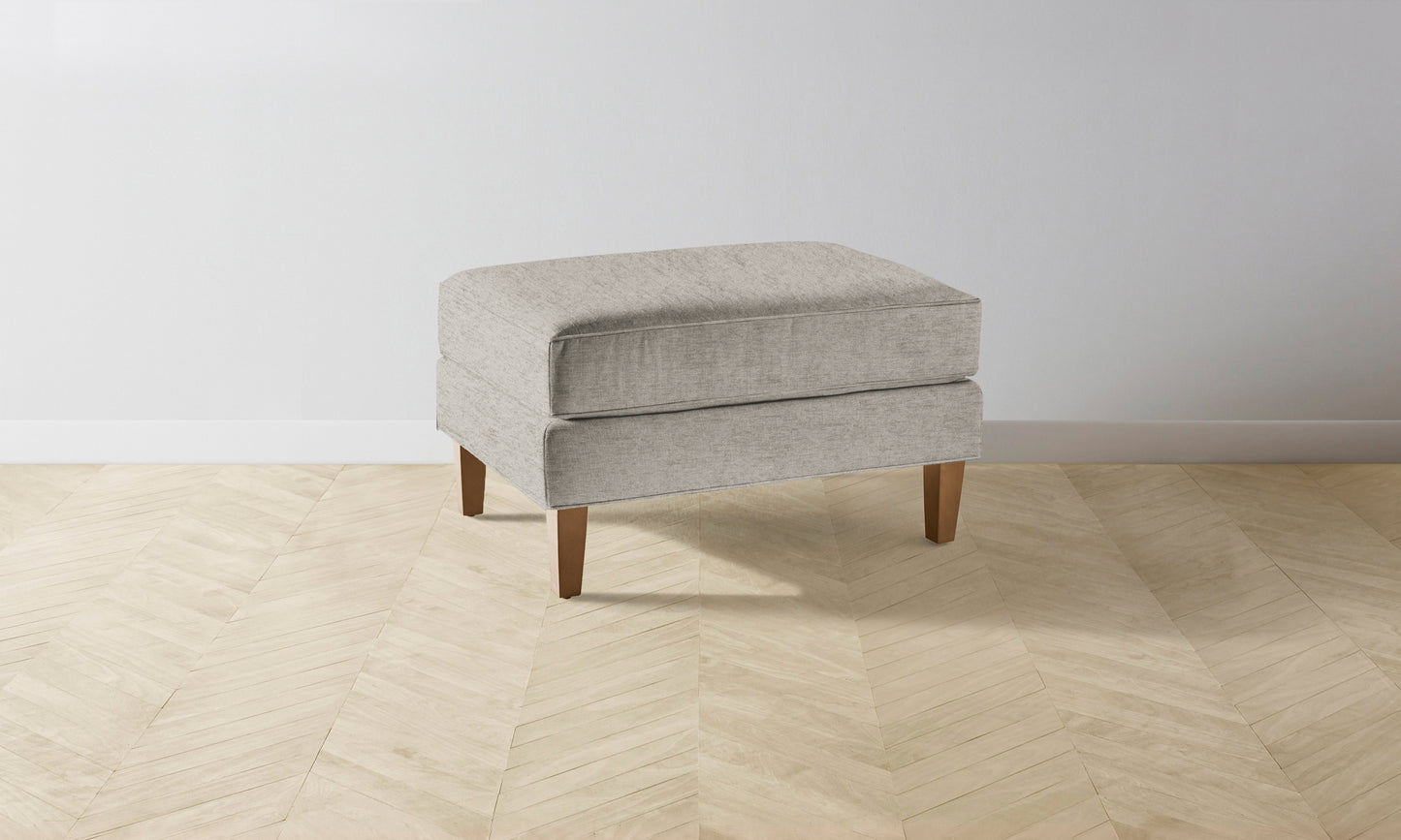 The Crosby Ottoman - Performance Tweed Oatmeal