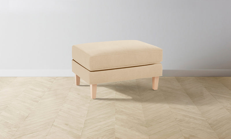 The Crosby Ottoman - Performance Velvet Butter