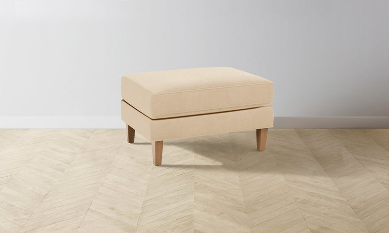 The Crosby Ottoman - Performance Velvet Butter