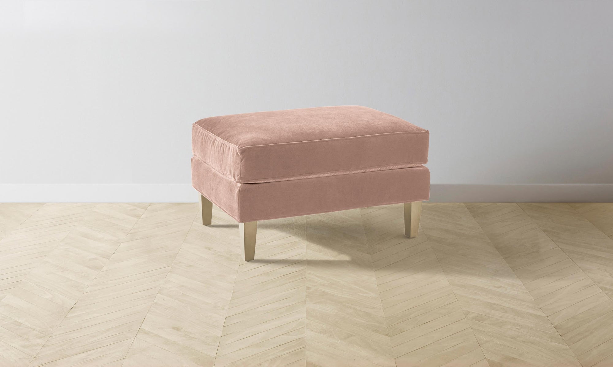The Crosby Ottoman - Performance Velvet Blossom