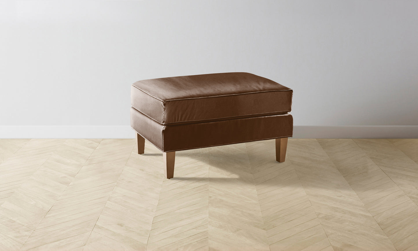 The Crosby Ottoman - Tuscan Leather Bourbon