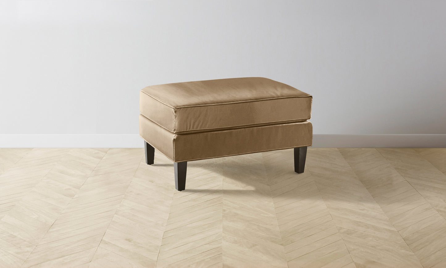 The Crosby Ottoman - Tuscan Leather Camel