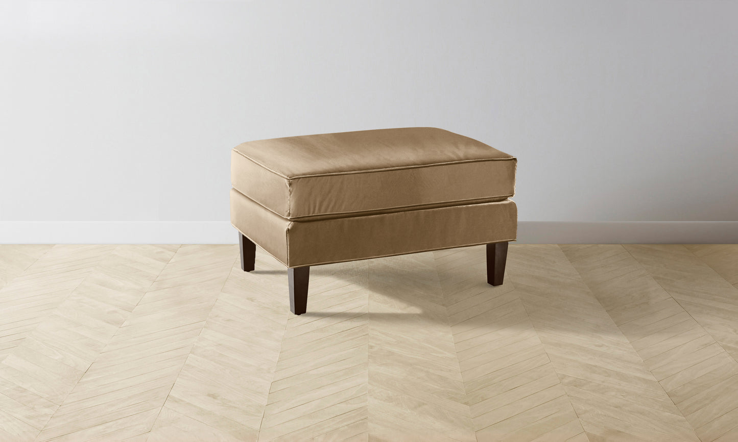 The Crosby Ottoman - Tuscan Leather Camel