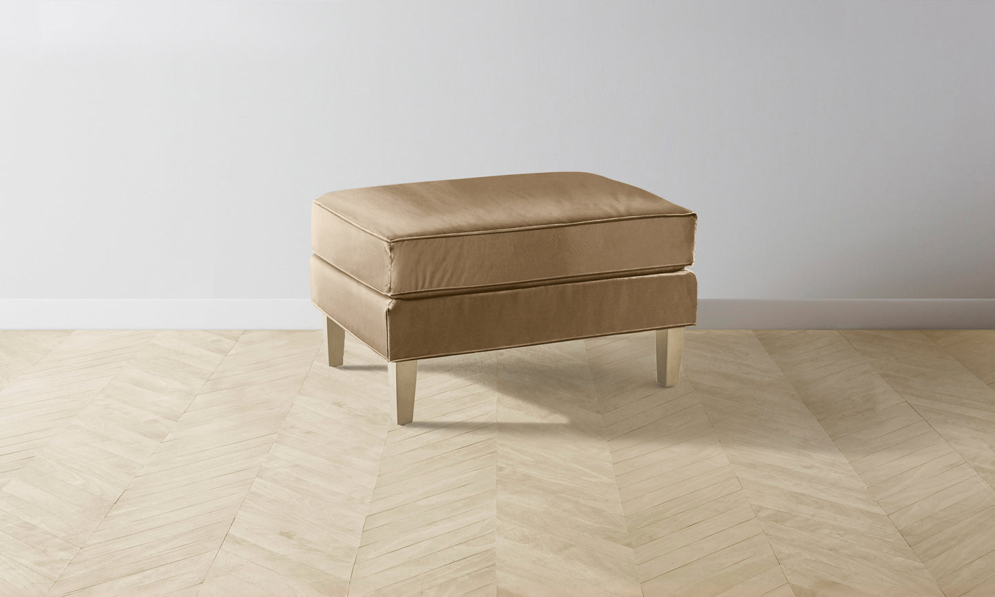 The Crosby Ottoman - Tuscan Leather Camel